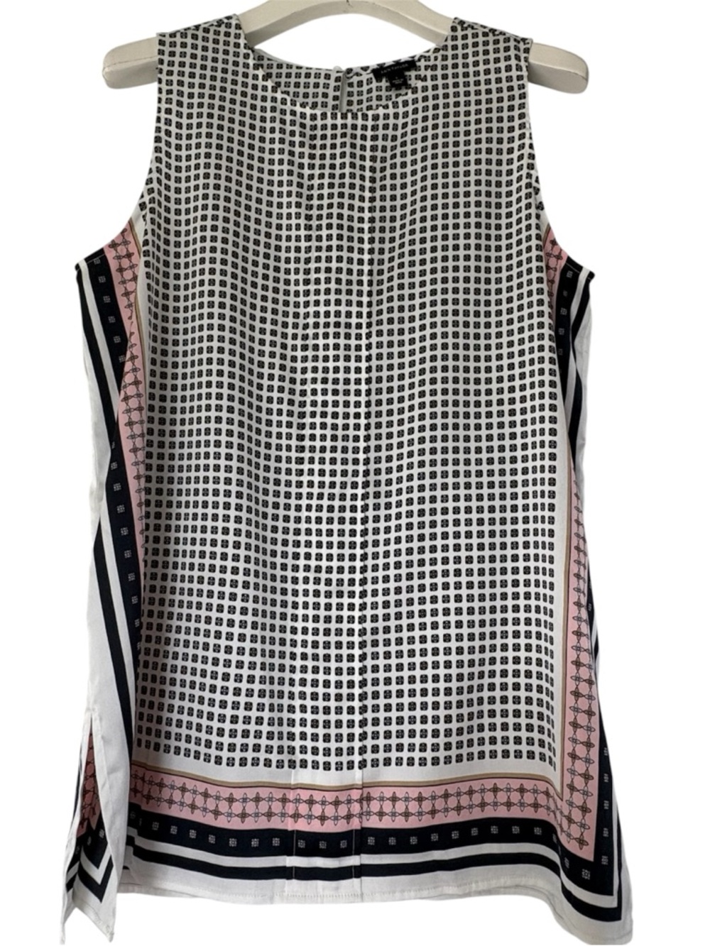 ANN TAYLOR Navy Pink White Sleeveless Top - Size Small